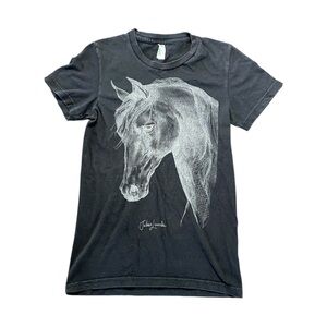 Y2K Horse Drawing Graphic Julius Lumsden Artist Nature Baby Tee Shirt Women’s M